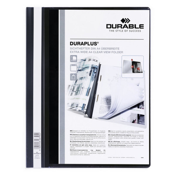 Dokumenthållare Durable Duraplus Svart Transparent A4 25 Delar-Kontor och Kontorsmaterial, Kontorsmaterial-Durable-peaceofhome.se