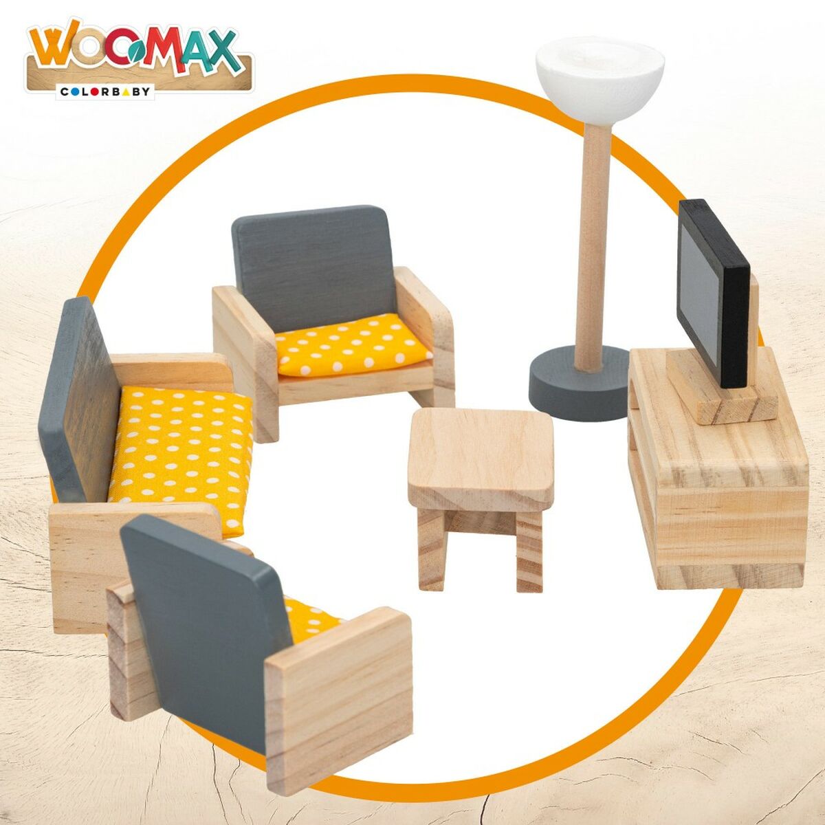 Doll's house dining room Woomax (6 antal)-Leksaker och spel, Dockor och tillbehör-Woomax-peaceofhome.se