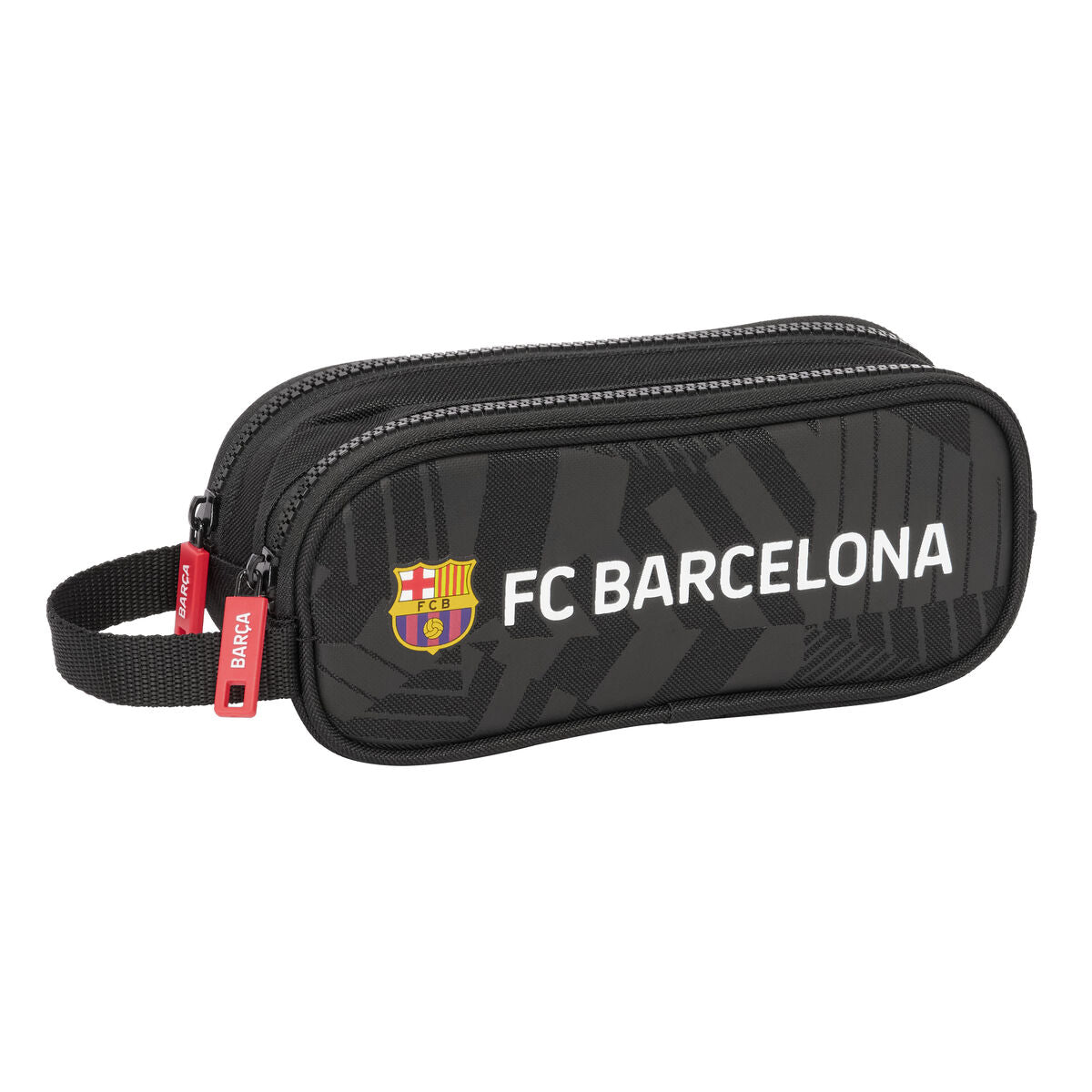 Dubbel bär-allt F.C. Barcelona Black Svart 21 x 8 x 6 cm-Kontor och Kontorsmaterial, Skol- och utbildningsmaterial-F.C. Barcelona-peaceofhome.se