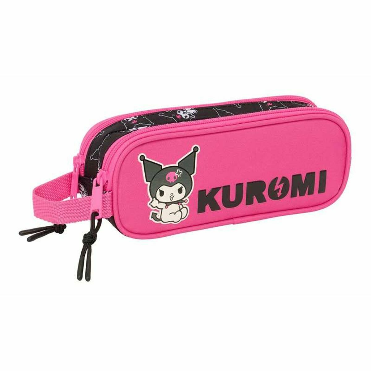 Dubbel bär-allt Kuromi Svart Fuchsia 21 x 8 x 6 cm-Kontor och Kontorsmaterial, Skol- och utbildningsmaterial-Kuromi-peaceofhome.se