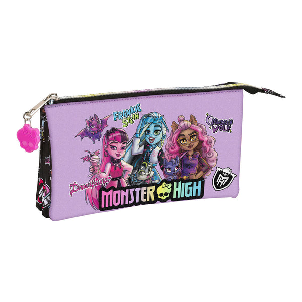 Dubbel bär-allt Monster High Creep Svart 22 x 12 x 3 cm-Kontor och Kontorsmaterial, Skol- och utbildningsmaterial-Monster High-peaceofhome.se