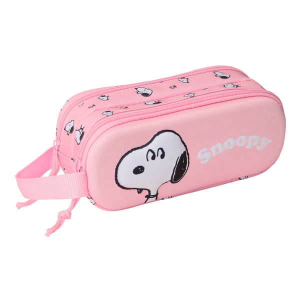 Dubbel bär-allt Snoopy Rosa 21 x 8 x 6 cm 3D-Kontor och Kontorsmaterial, Skol- och utbildningsmaterial-Snoopy-peaceofhome.se