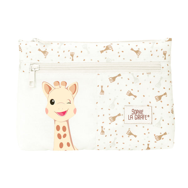Dubbel bär-allt Sophie la Girafe Beige 23 x 16 x 3 cm-Kontor och Kontorsmaterial, Skol- och utbildningsmaterial-Sophie la Girafe-peaceofhome.se