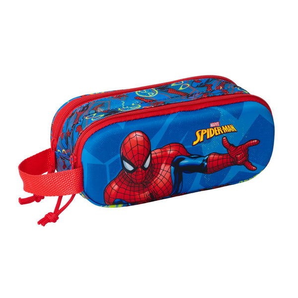 Dubbel bär-allt Spider-Man Röd Marinblå 21 x 8 x 6 cm 3D-Kontor och Kontorsmaterial, Skol- och utbildningsmaterial-Spider-Man-peaceofhome.se