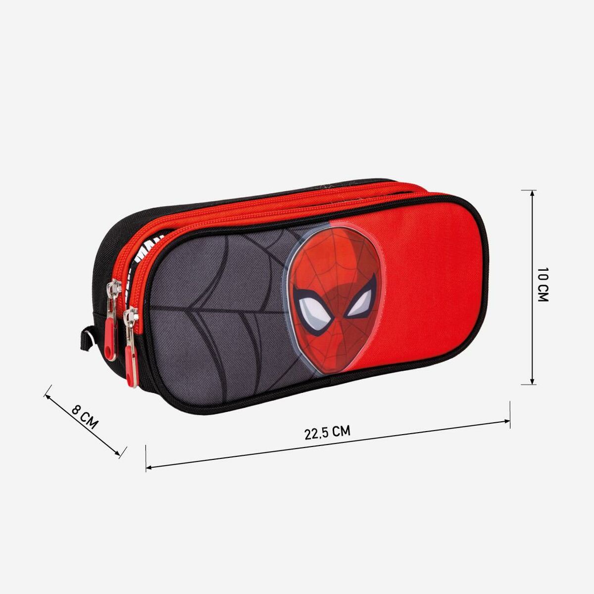 Dubbel bär-allt Spider-Man Svart 22,5 x 8 x 10 cm-Kontor och Kontorsmaterial, Skol- och utbildningsmaterial-Spider-Man-peaceofhome.se
