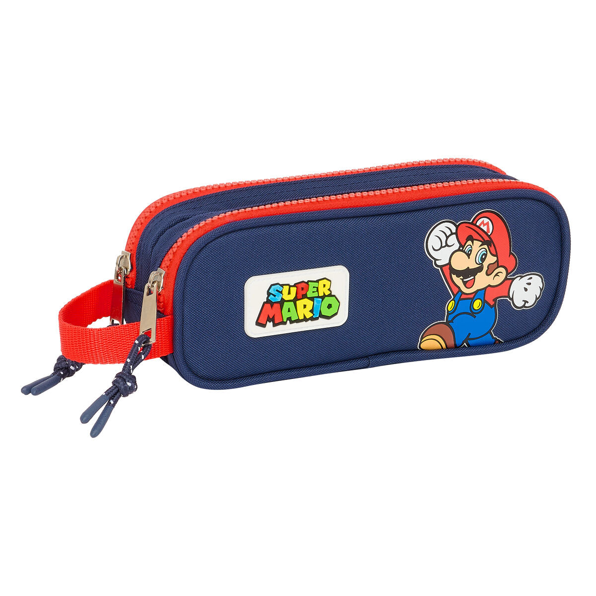 Dubbel bär-allt Super Mario World Marinblå 21 x 8 x 6 cm-Kontor och Kontorsmaterial, Skol- och utbildningsmaterial-Super Mario-peaceofhome.se