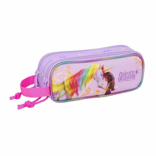 Dubbel bär-allt Unicorn Academy Lila 21 x 8 x 6 cm-Kontor och Kontorsmaterial, Skol- och utbildningsmaterial-Unicorn Academy-peaceofhome.se