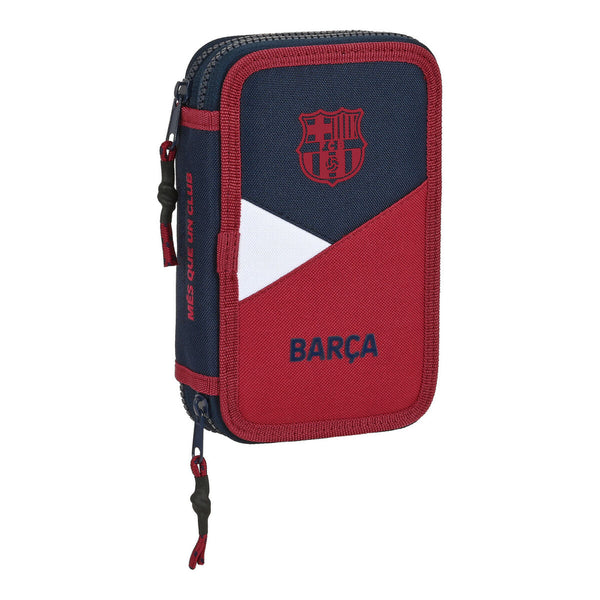 Dubbelt pennfodral F.C. Barcelona Corporativa Blå Rödbrun 12.5 x 19.5 x 4 cm (28 Delar)-Kontor och Kontorsmaterial, Skol- och utbildningsmaterial-F.C. Barcelona-peaceofhome.se