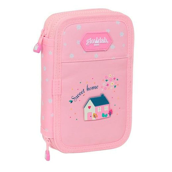 Dubbelt pennfodral Glow Lab Sweet Home Rosa 28 Delar 12,5 x 4 x 19,5 cm 12,5 x 40 x 19,5 cm-Kontor och Kontorsmaterial, Skol- och utbildningsmaterial-Glow Lab-peaceofhome.se