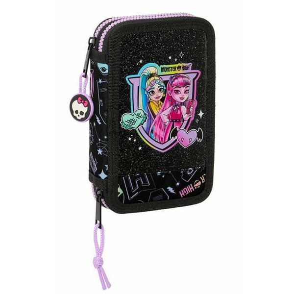 Dubbelt pennfodral Monster High 12,5 x 19,5 x 4 cm-Kontor och Kontorsmaterial, Skol- och utbildningsmaterial-Monster High-peaceofhome.se