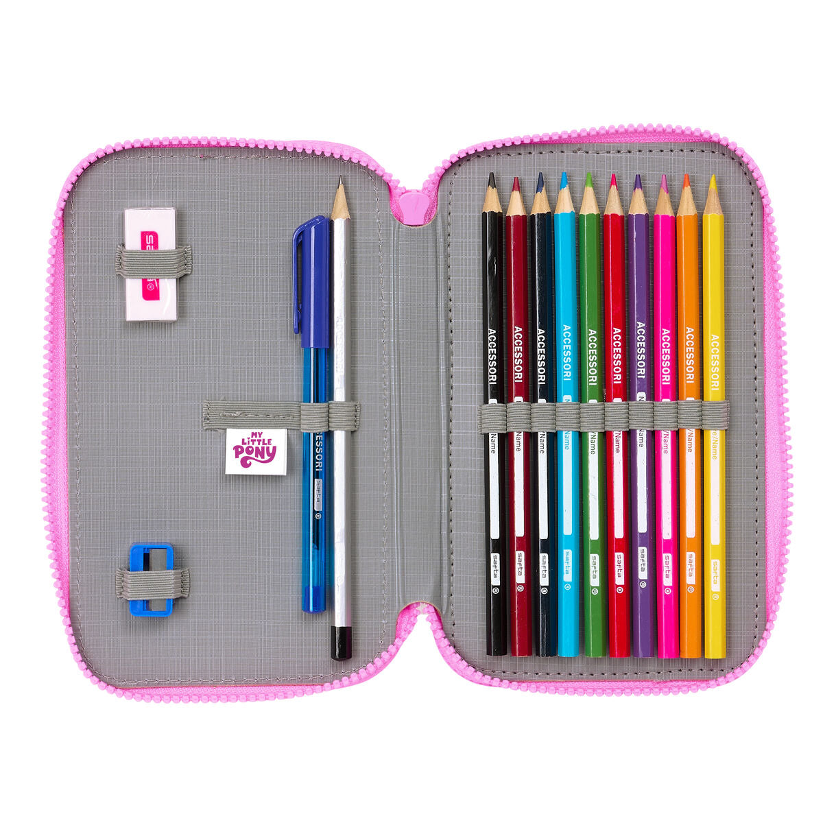 Dubbelt pennfodral My Little Pony Magic Rosa Turkos 12.5 x 19.5 x 4 cm 28 Delar-Kontor och Kontorsmaterial, Skol- och utbildningsmaterial-My Little Pony-peaceofhome.se