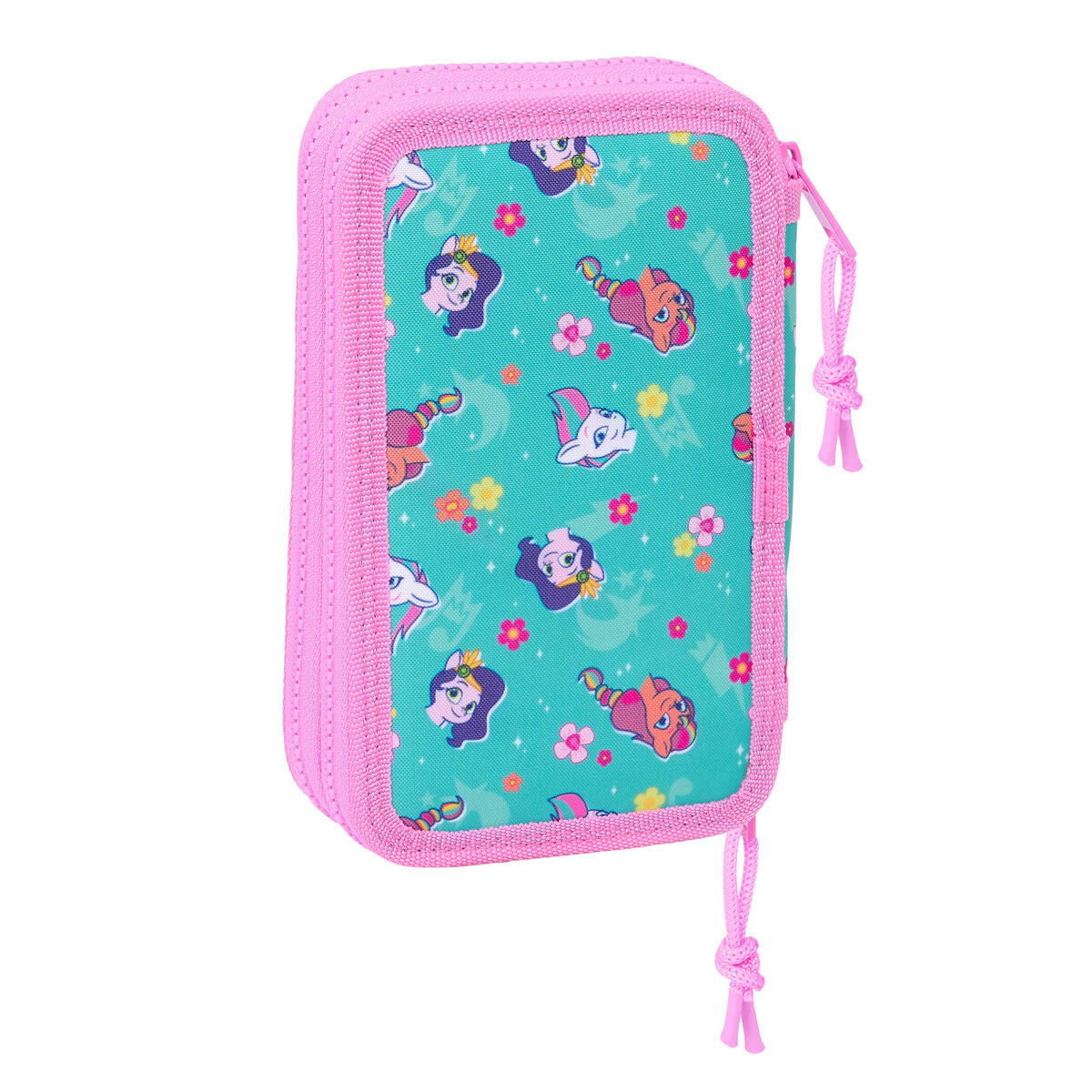 Dubbelt pennfodral My Little Pony Magic Rosa Turkos 12.5 x 19.5 x 4 cm 28 Delar-Kontor och Kontorsmaterial, Skol- och utbildningsmaterial-My Little Pony-peaceofhome.se