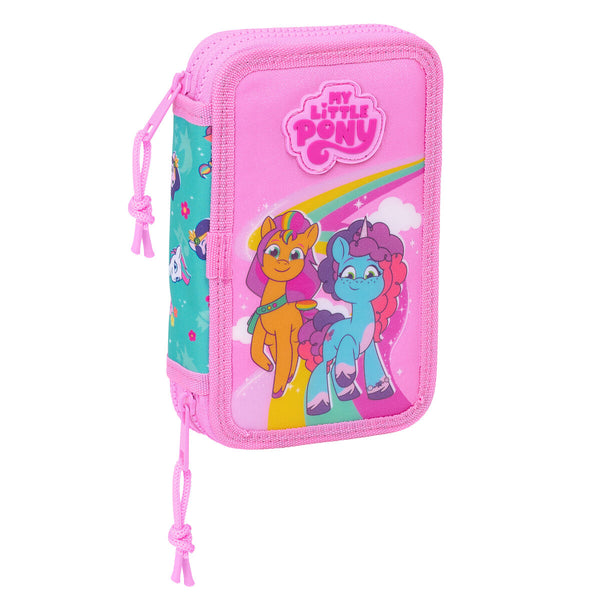 Dubbelt pennfodral My Little Pony Magic Rosa Turkos 12.5 x 19.5 x 4 cm 28 Delar-Kontor och Kontorsmaterial, Skol- och utbildningsmaterial-My Little Pony-peaceofhome.se