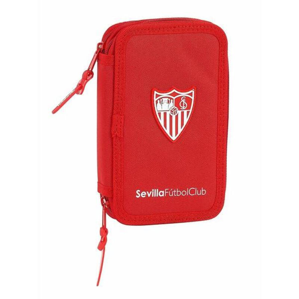 Dubbelt pennfodral Sevilla Fútbol Club M854 Röd 12.5 x 19.5 x 4 cm (28 Delar)-Kontor och Kontorsmaterial, Skol- och utbildningsmaterial-Sevilla Fútbol Club-peaceofhome.se