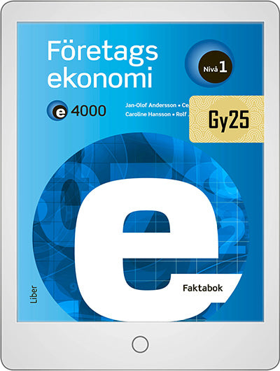 E4000 Företagsekonomi nivå 1 Faktabok Onlinebok-Digitala böcker-Liber-peaceofhome.se