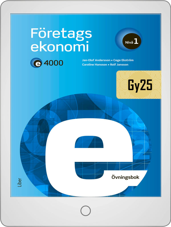 E4000 Företagsekonomi nivå 1 Övningsbok Onlinebok-Digitala böcker-Liber-peaceofhome.se