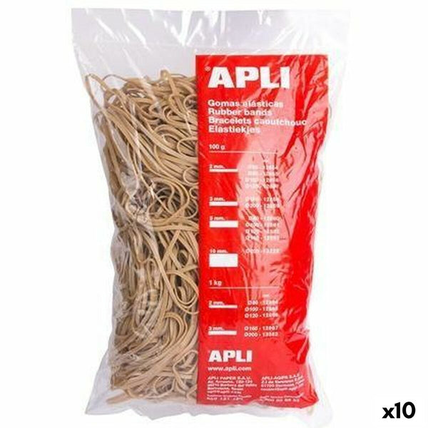 Elastiska band Apli Brun 100 x 5 mm (10 antal)-Kontor och Kontorsmaterial, Kontorsmaterial-Apli-peaceofhome.se