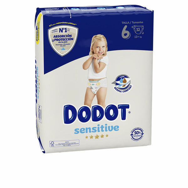 Engångsblöjor Dodot Sensitive 6 +13 kg (32 antal)-Hälsa och personlig vård, Barn och barnomsorg-Dodot-peaceofhome.se