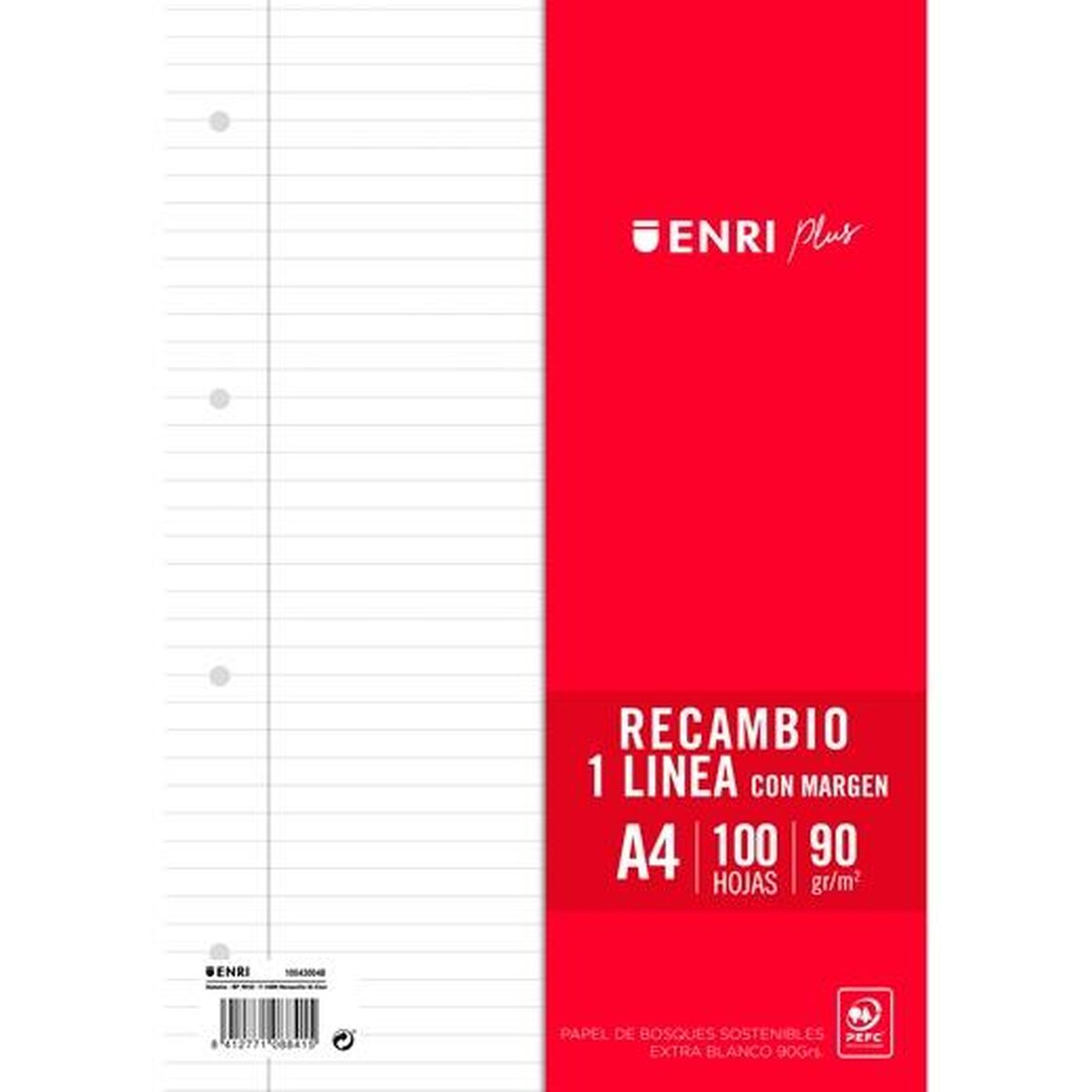 Ersättningsark ENRI Vit A4 100 Blad (24 antal)-Kontor och Kontorsmaterial, Skol- och utbildningsmaterial-ENRI-peaceofhome.se