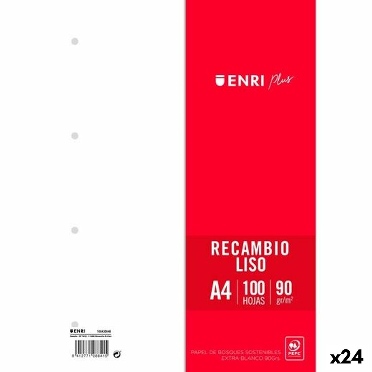Ersättningsark ENRI Vit A4 100 Blad (24 antal)-Kontor och Kontorsmaterial, Skol- och utbildningsmaterial-ENRI-peaceofhome.se