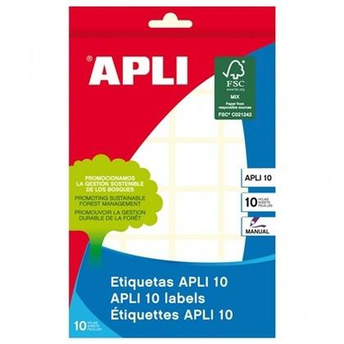 Etiketter Apli Vit 10 Blad 22 x 32 mm (10 antal)-Kontor och Kontorsmaterial, Kontorsmaterial-Apli-peaceofhome.se