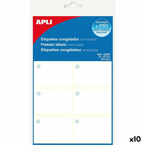 Etiketter Apli Vit Frys 10 Blad 34 x 53 mm (10 antal)-Kontor och Kontorsmaterial, Kontorsmaterial-Apli-peaceofhome.se
