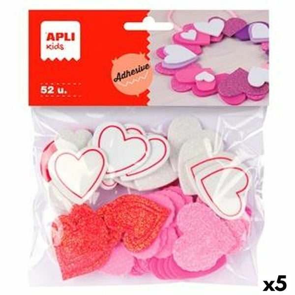 Eva-gummi Apli Multicolour Eva-gummi Hjärtan (52 Delar) (5 antal)-Kontor och Kontorsmaterial, Pappersprodukter för kontoret-Apli-peaceofhome.se