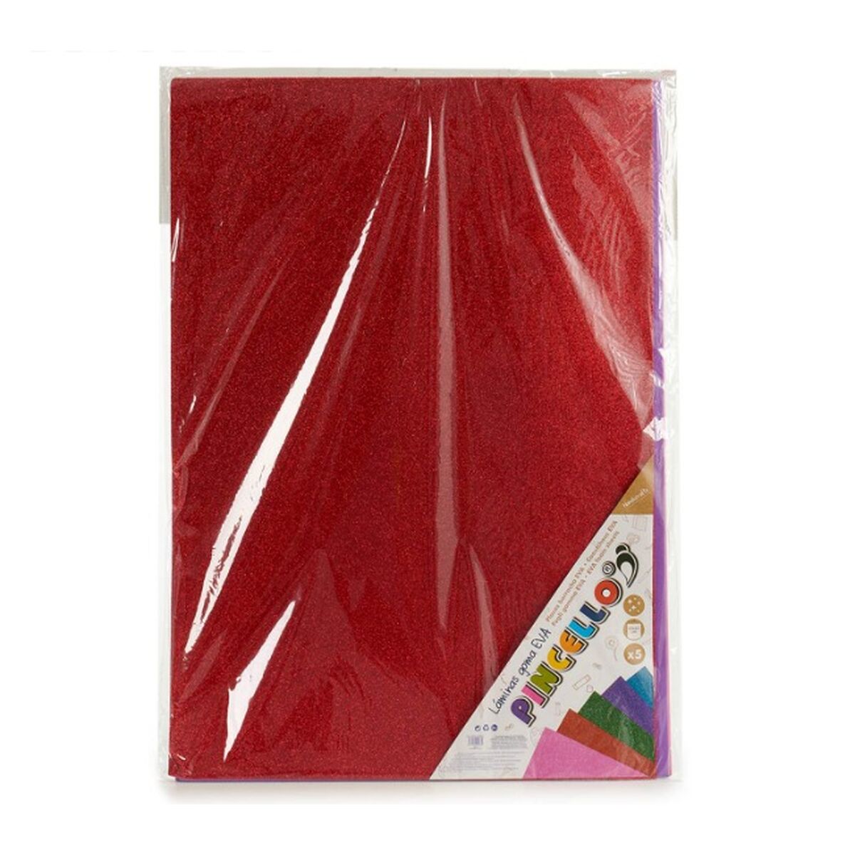 Eva-gummi Multicolour Glitter 65 x 0,2 x 45 cm (12 antal)-Kontor och Kontorsmaterial, Pappersprodukter för kontoret-Pincello-peaceofhome.se