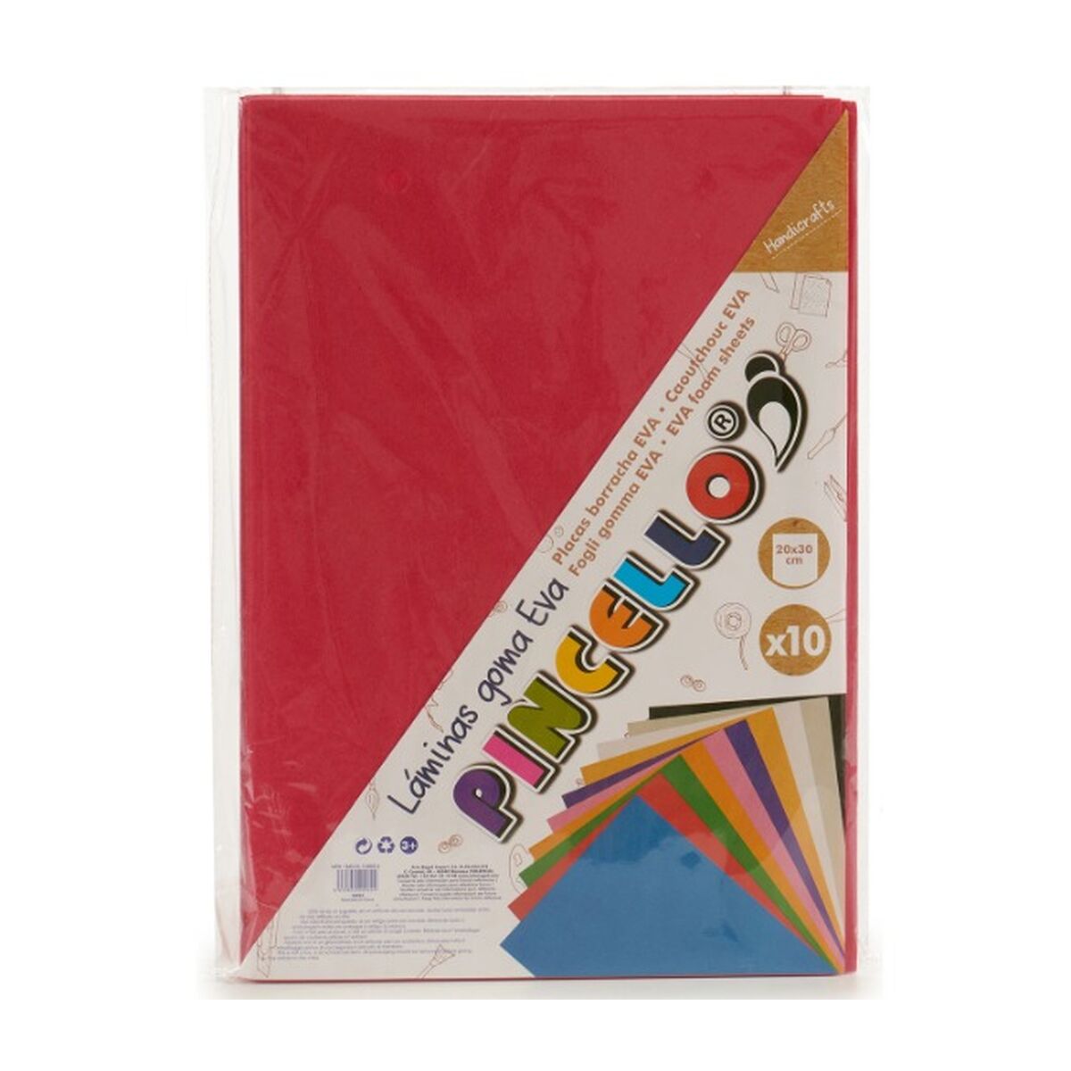Eva-gummi Pincello 1804049-001 1804049-001 Röd 30 x 2 x 20 cm (24 antal)-Kontor och Kontorsmaterial, Pappersprodukter för kontoret-Pincello-peaceofhome.se