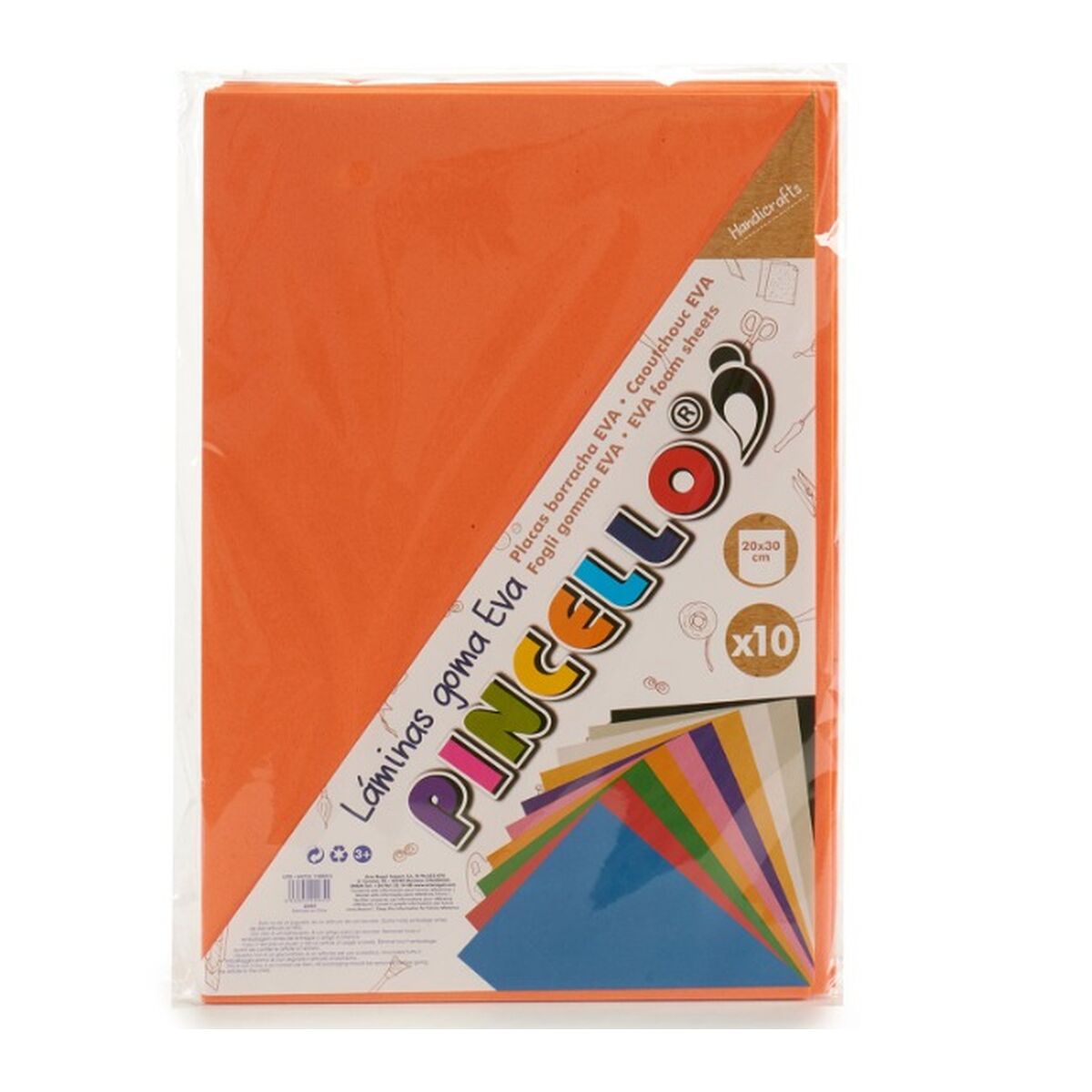 Eva-gummi Pincello 1804049-006 1804049-006 Orange 30 x 0,2 x 20 cm (24 antal)-Kontor och Kontorsmaterial, Pappersprodukter för kontoret-Pincello-peaceofhome.se
