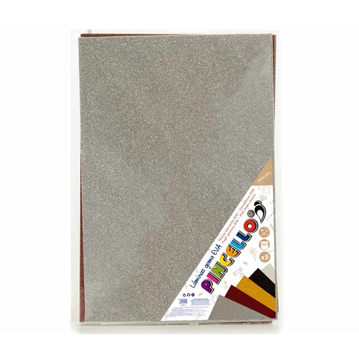 Eva-gummi Pincello 1804053 1804053 Multicolour Glitter 65 x 0,2 x 45 cm (12 antal)-Kontor och Kontorsmaterial, Pappersprodukter för kontoret-Pincello-peaceofhome.se