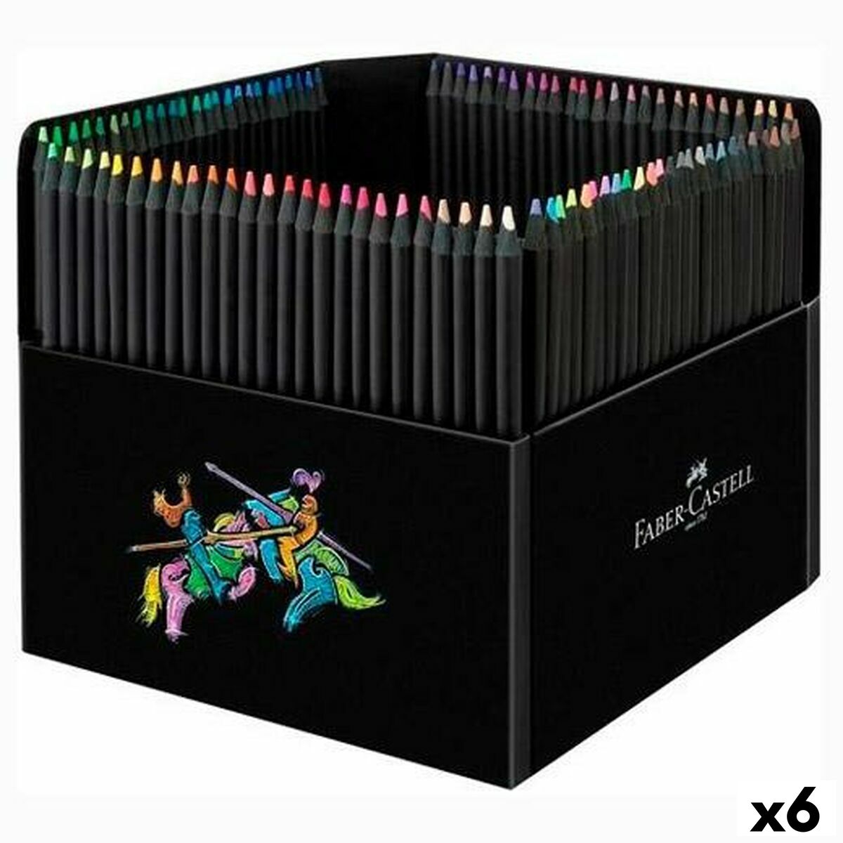 Färgpennor Faber-Castell Black Edition Multicolour (6 antal)-Kontor och Kontorsmaterial, konst och hantverk-Faber-Castell-peaceofhome.se