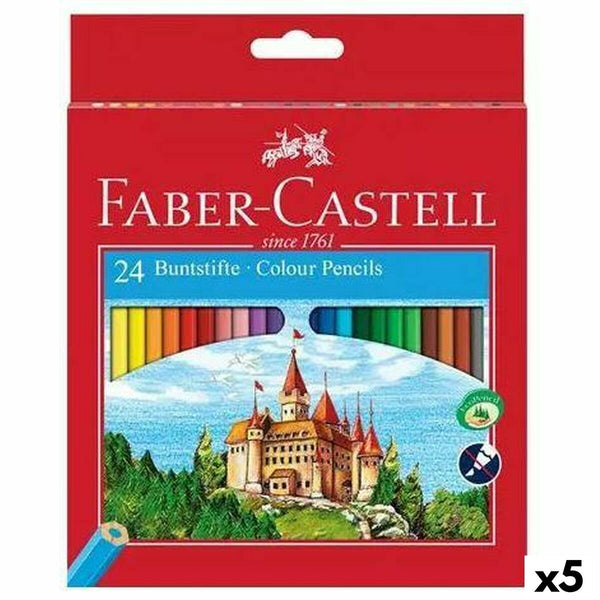 Färgpennor Faber-Castell Multicolour (5 antal)-Kontor och Kontorsmaterial, konst och hantverk-Faber-Castell-peaceofhome.se