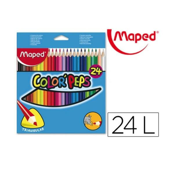 Färgpennor Maped 183224FC Multicolour 24 Delar (24 Delar)-Kontor och Kontorsmaterial, konst och hantverk-Maped-peaceofhome.se