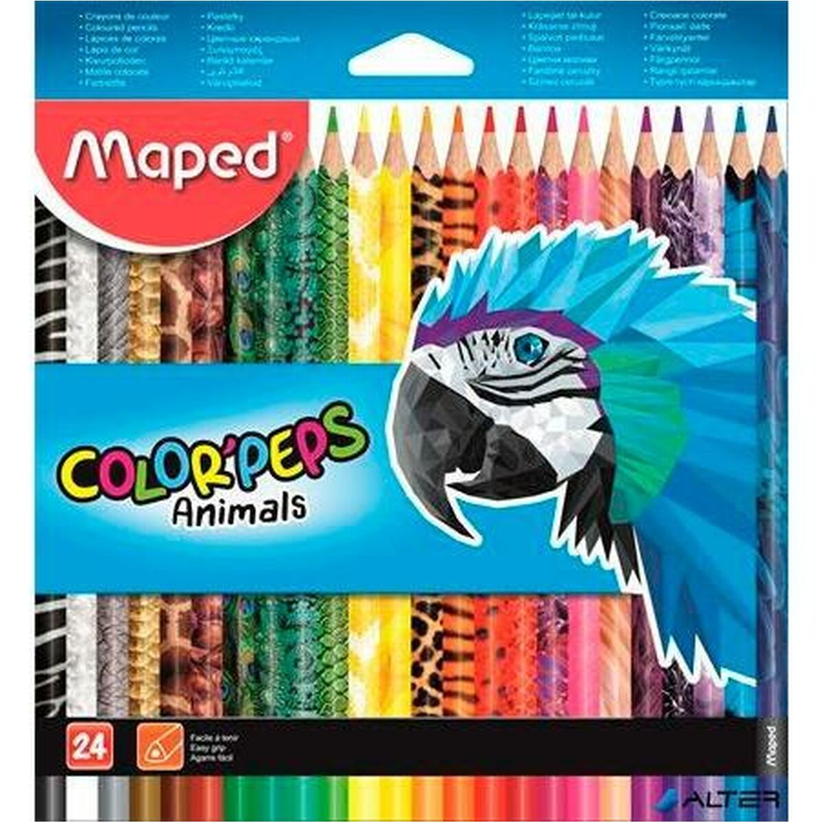 Färgpennor Maped Animals Color' Peps Multicolour 24 Delar (12 antal)-Kontor och Kontorsmaterial, konst och hantverk-Maped-peaceofhome.se
