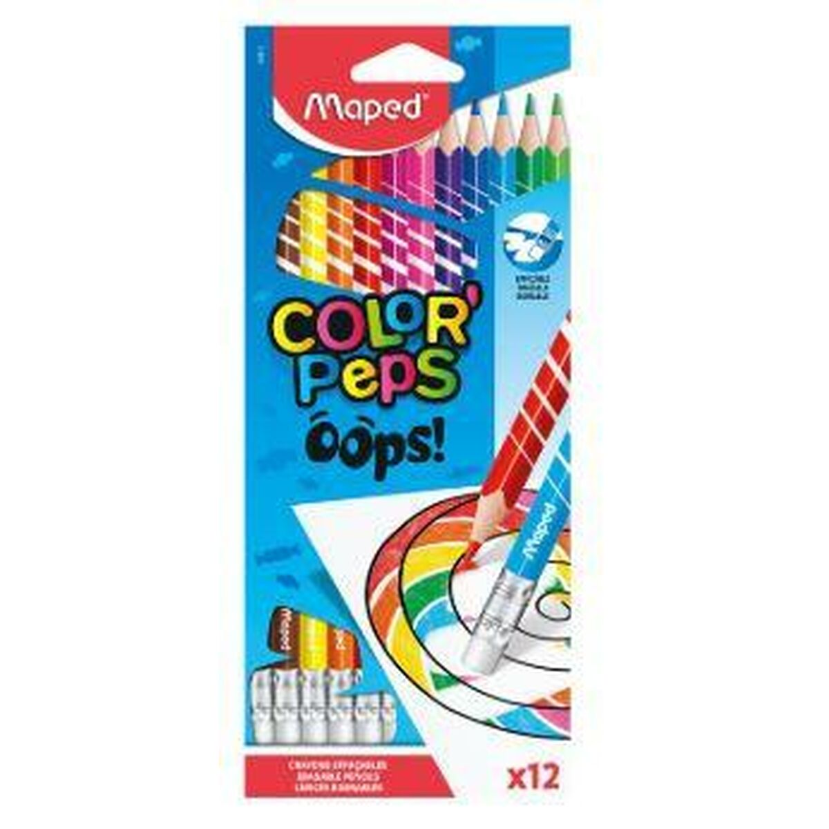 Färgpennor Maped Color' Peps Multicolour 12 Delar (12 antal)-Kontor och Kontorsmaterial, konst och hantverk-Maped-peaceofhome.se