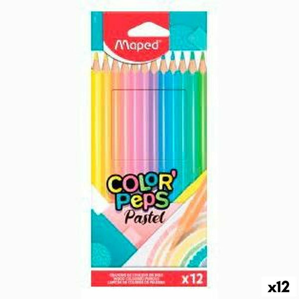 Färgpennor Maped Color' Peps Multicolour 12 Delar (12 antal)-Kontor och Kontorsmaterial, konst och hantverk-Maped-peaceofhome.se