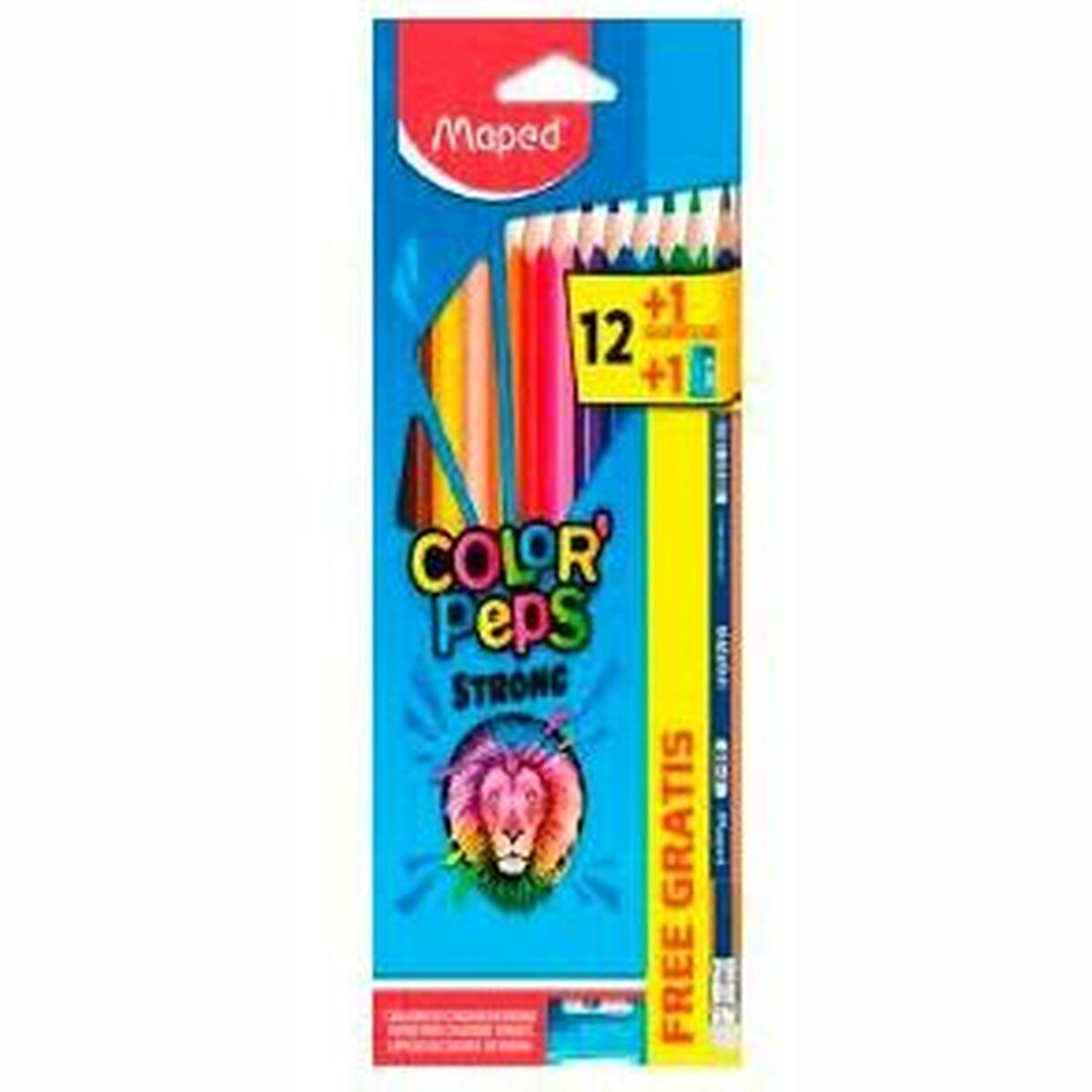 Färgpennor Maped Color' Peps Strong Multicolour (12 antal)-Kontor och Kontorsmaterial, konst och hantverk-Maped-peaceofhome.se