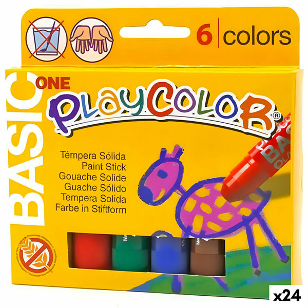 Fast tempera Playcolor Basic One Multicolour (24 antal)-Kontor och Kontorsmaterial, konst och hantverk-Playcolor-peaceofhome.se