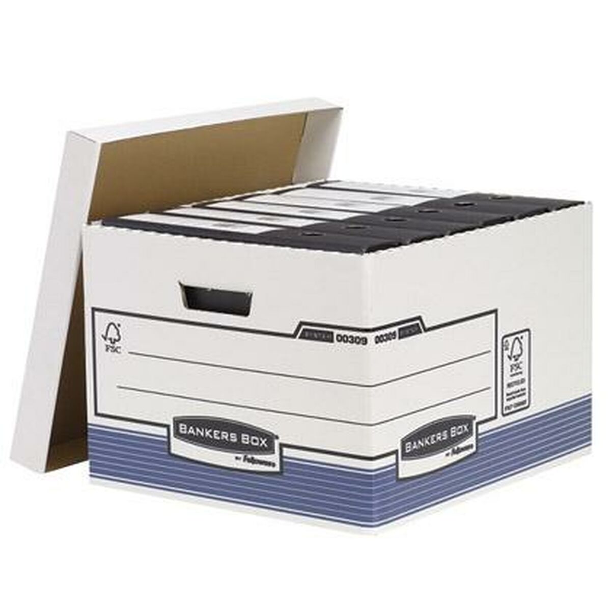 Filbox Fellowes Blå Vit 10 antal (29,4 x 38,7 x 44,5 cm)-Kontor och Kontorsmaterial, Kontorsmaterial-Fellowes-peaceofhome.se