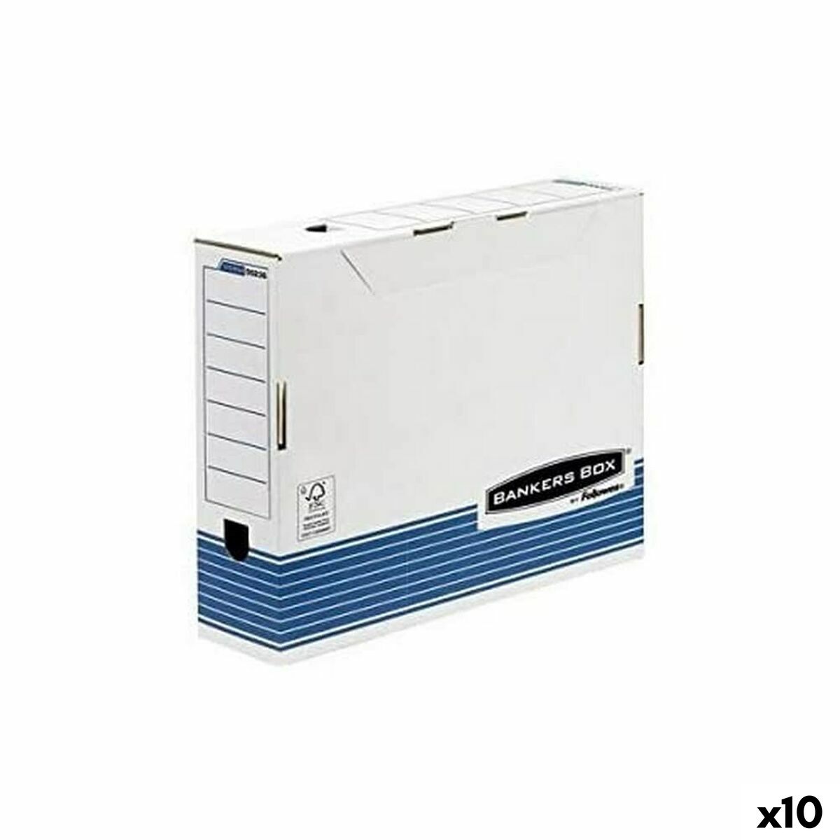 Filbox Fellowes Blå Vit 10 antal-Kontor och Kontorsmaterial, Kontorsmaterial-Fellowes-peaceofhome.se