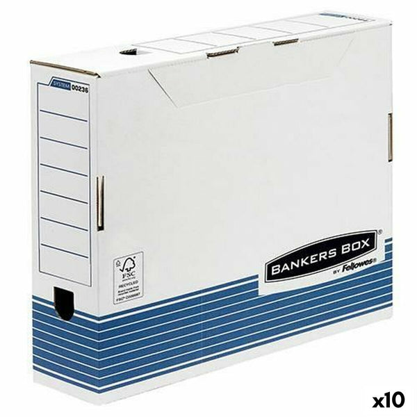 Filbox Fellowes Blå Vit 10 antal-Kontor och Kontorsmaterial, Kontorsmaterial-Fellowes-peaceofhome.se