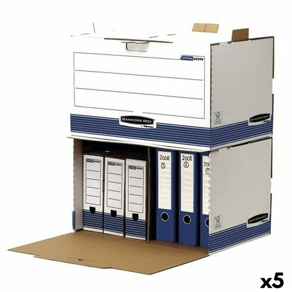 Filbox Fellowes Blå Vit 5 antal (33,5 x 55,7 x 38,9 cm)-Kontor och Kontorsmaterial, Kontorsmaterial-Fellowes-peaceofhome.se