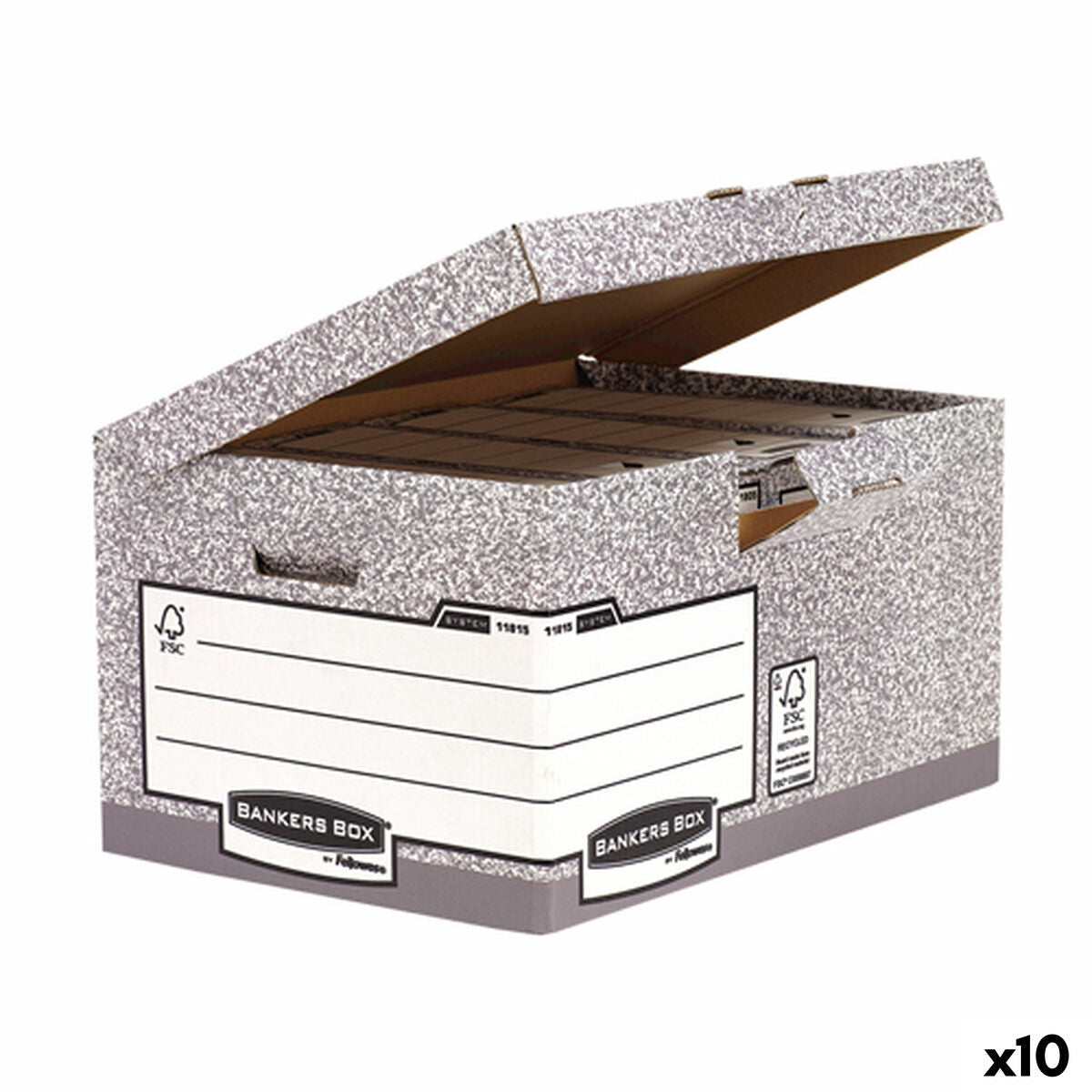 Filbox Fellowes Grå 10 antal (31 x 39 x 56 cm)-Kontor och Kontorsmaterial, Kontorsmaterial-Fellowes-peaceofhome.se