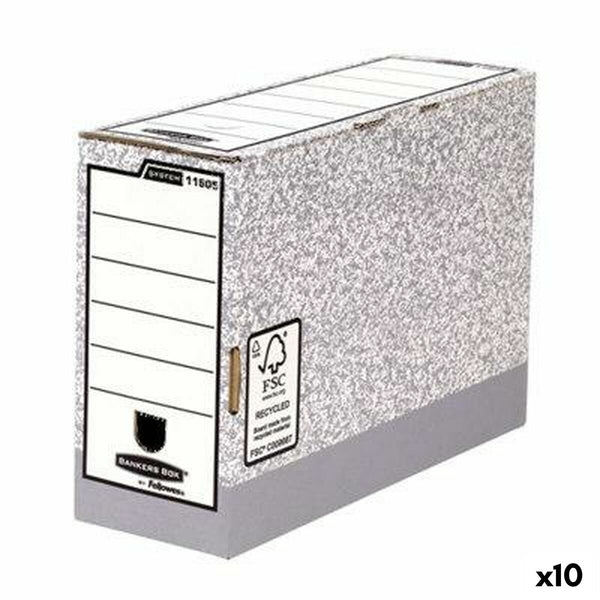 Filbox Fellowes Grå A4 10 cm 10 antal-Kontor och Kontorsmaterial, Kontorsmaterial-Fellowes-peaceofhome.se