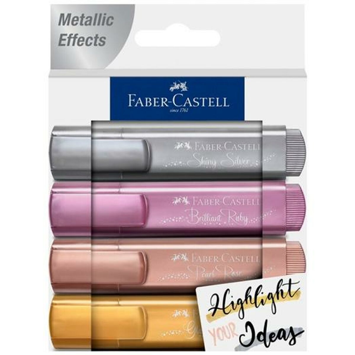 Fluorescerande markörsuppsättning Faber-Castell TEXTLINER 4 Delar (5 antal)-Kontor och Kontorsmaterial, Kulspetspennor, pennor och skrivverktyg-Faber-Castell-peaceofhome.se