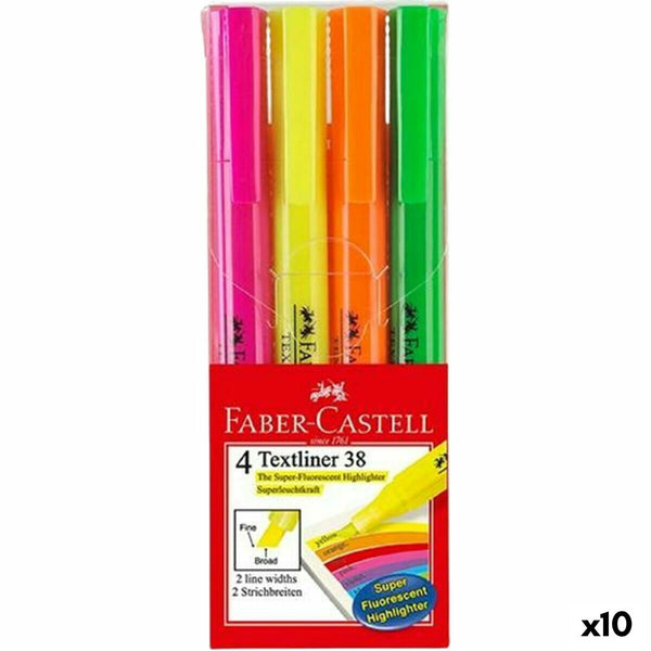 Fluorescerande markörsuppsättning Faber-Castell Textliner 38 10 antal-Kontor och Kontorsmaterial, Kulspetspennor, pennor och skrivverktyg-Faber-Castell-peaceofhome.se
