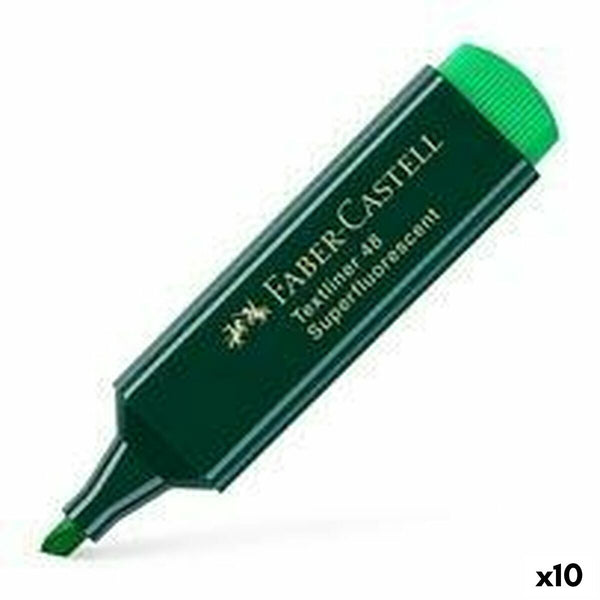 Fluorescerande markörsuppsättning Faber-Castell Textliner 48 Grön (10 antal)-Kontor och Kontorsmaterial, Kulspetspennor, pennor och skrivverktyg-Faber-Castell-peaceofhome.se