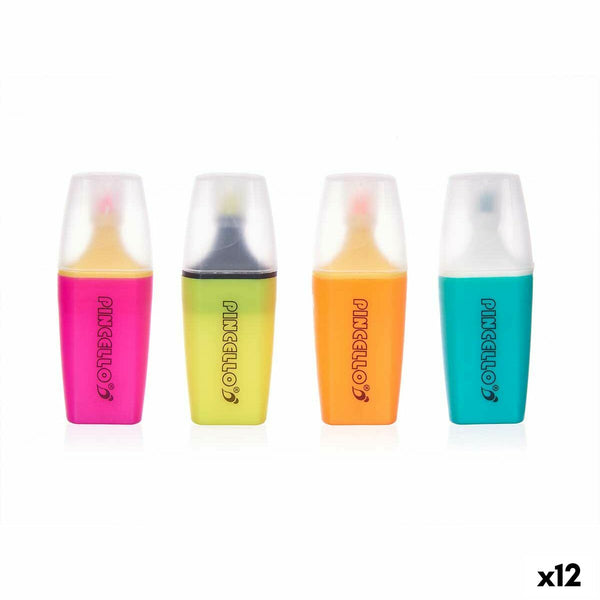 Fluorescerande markörsuppsättning Pincello Gul Grön Multicolour Orange Rosa (12 antal)-Kontor och Kontorsmaterial, Kulspetspennor, pennor och skrivverktyg-Pincello-peaceofhome.se