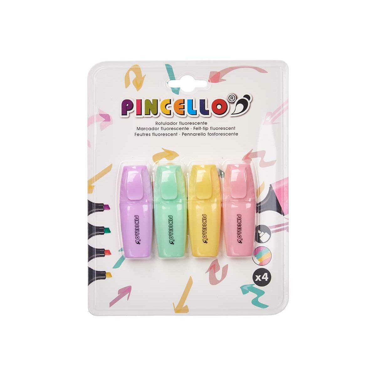 Fluorescerande markörsuppsättning Pincello Gul Multicolour Rosa Violett Mint (12 antal)-Kontor och Kontorsmaterial, Kulspetspennor, pennor och skrivverktyg-Pincello-peaceofhome.se